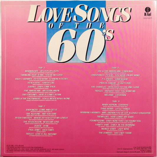 Various - Love Songs Of The 60's - Volume 1 (LP) Vinyl LP Vinyl Zeer Goed / Hoesje Goed "VINYLSINGLES.NL"