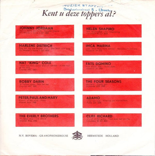 Adamo - J'aime Une Fleur Vinyl Singles Vinyl Zeer Goed / Hoesje Goed "VINYLSINGLES.NL"