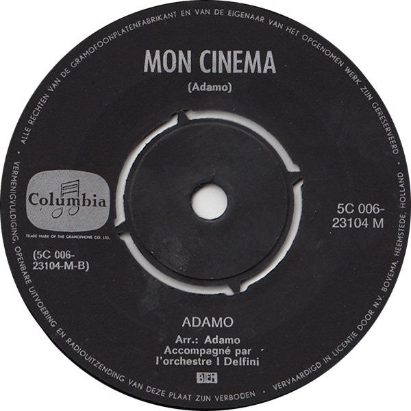 Adamo - Petit Bonheur Vinyl Singles Vinyl Very Good (VG) <br> Hoes Generic