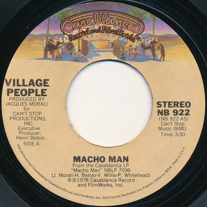 Village People - Macho Man Vinyl Singles Vinyl Very Good (VG) <br> Hoes Generic