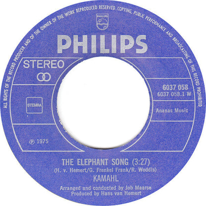 Kamahl - The Elephant Song 07572 Vinyl Singles Goede Staat