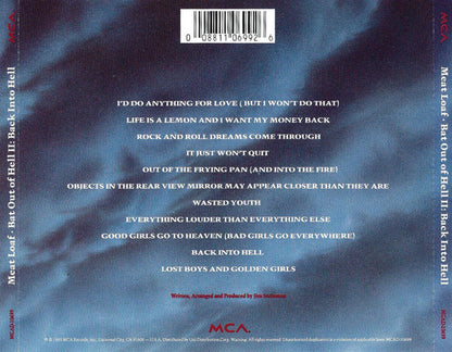 Meat Loaf - Bat Out Of Hell II: Back Into Hell (CD) Compact Disc Goede Staat