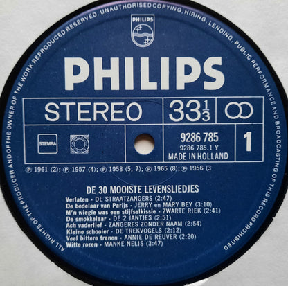 Various - De 30 Mooiste Levensliedjes (LP) Vinyl LP Dubbel Vinyl Very Good (VG) <br> Hoes Good Plus (G+)