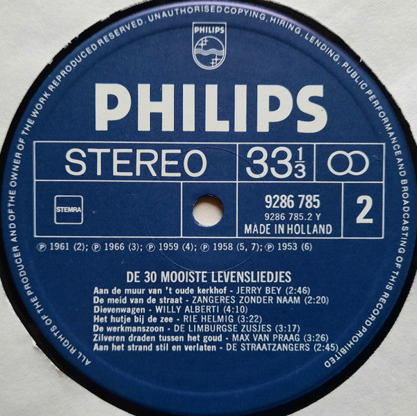 Various - De 30 Mooiste Levensliedjes (LP) Vinyl LP Dubbel Vinyl Very Good (VG) <br> Hoes Good Plus (G+)