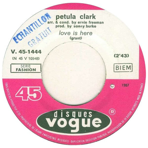 Petula Clark - Eternally Vinyl Singles Vinyl Very Good (VG) <br> Hoes Generic