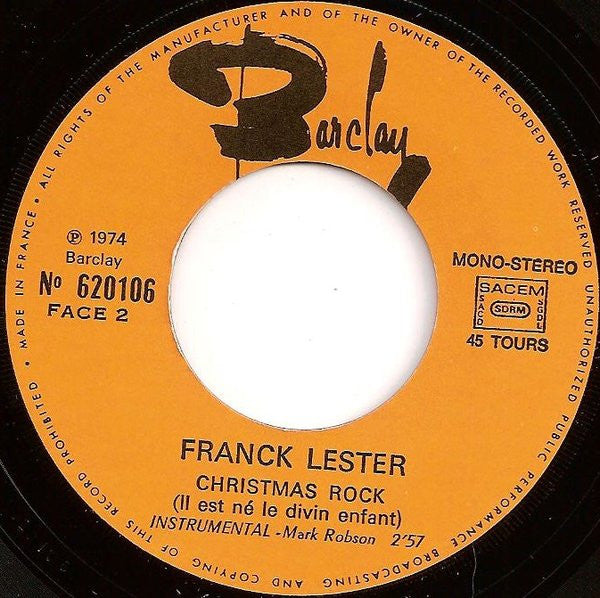 Franck Lester - Christmas Rock (Il Est Né Le Divin Enfant) 33172 Vinyl Singles VINYLSINGLES.NL