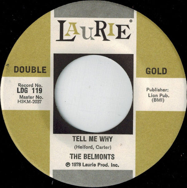 Belmonts - Tell Me Why Vinyl Singles Vinyl Very Good (VG) <br> Hoes Generic