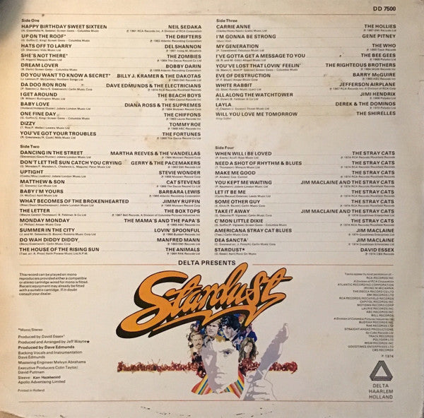 Various - Delta Presents 44 Original Hits From The Soundtrack Of The Film Stardust (LP) Vinyl LP Dubbel Vinyl Very Good (VG) <br> Hoes Good Plus (G+)