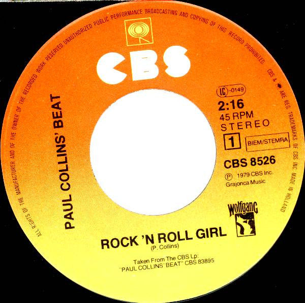 Paul Collins' Beat - Rock 'N Roll Girl 38685 (B) Vinyl Singles VINYLSINGLES.NL