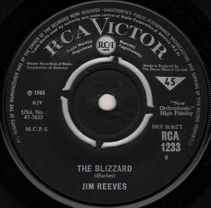 Jim Reeves - The Blizzard Vinyl Singles Vinyl Goed / Hoes Generic