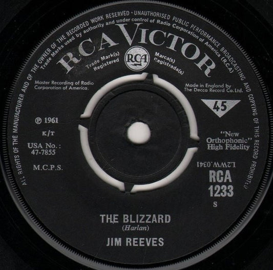 Jim Reeves - The Blizzard Vinyl Singles Vinyl Goed / Hoes Generic