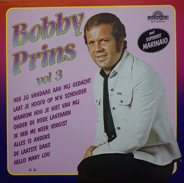 Bobby Prins - Bobby Prins Vol. 3 (LP) Vinyl LP Vinyl Very Good (VG) <br> Hoes Good Plus (G+)