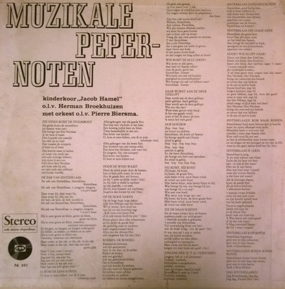Kinderkoor Jacob Hamel - Muzikale Pepernoten (LP) Vinyl LP Vinyl Very Good (VG) <br> Hoes Good Plus (G+)