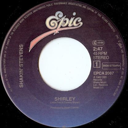 Shakin' Stevens - Shirley Vinyl Singles Vinyl (VG) <br> Hoes Generic