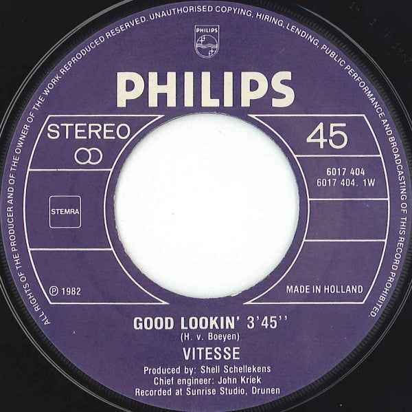 Vitesse - Good Lookin' Vinyl Singles Vinyl Very Good (VG) <br> Hoes Generic