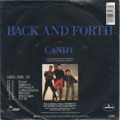 Cameo - Back And Forth Vinyl Singles Vinyl Goed / Hoes Tekst