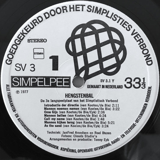 Simplisties Verbond - Hengstenbal (LP) 97-97914 Vinyl LP Vinyl Zeer Goed / Hoesje Goed "VINYLSINGLES.NL"