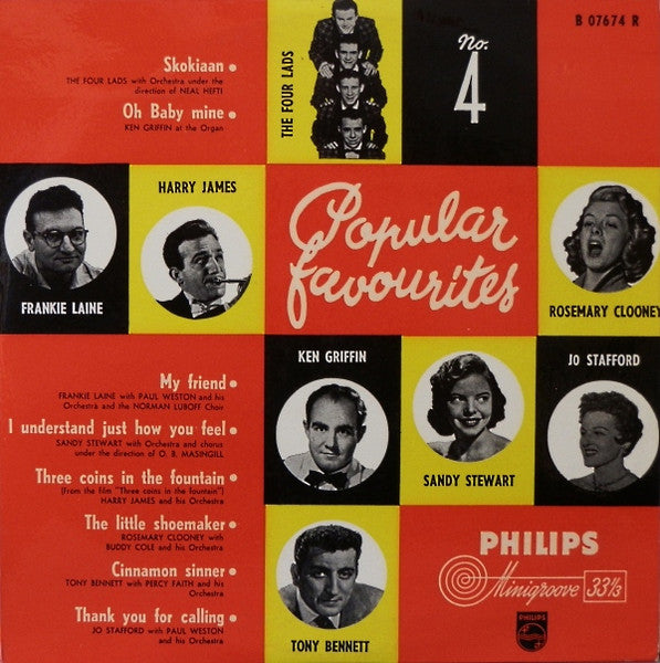 Various - Popular Favourites No. 4 (10") Vinyl LP Vinyl Zeer Goed / Hoesje Goed "VINYLSINGLES.NL"