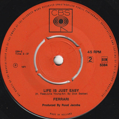 Ferrari - The Girl I Need Vinyl Singles Vinyl (VG) <br> Hoes Generic