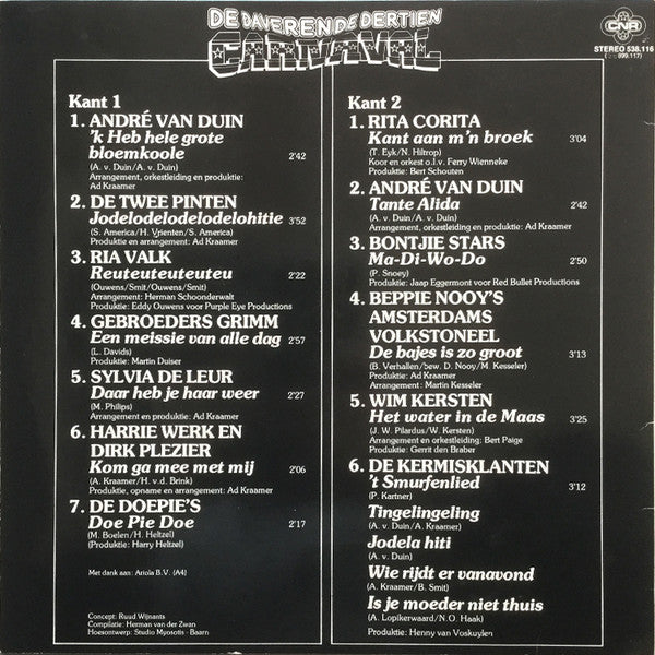 Various - De Daverende Dertien Carnaval (LP) (B) 48175 Vinyl LP Goede Staat