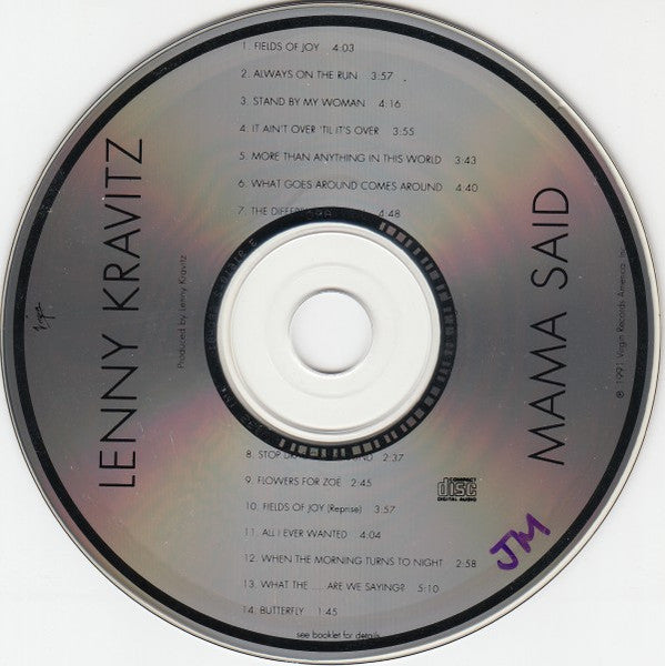Lenny Kravitz - Mama Said (CD) Compact Disc Goede Staat
