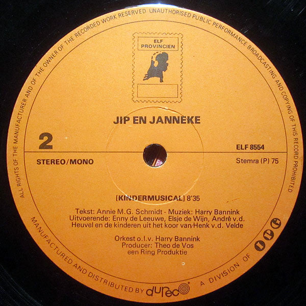 Annie M.G. Schmidt - Kindermusicals: Jip En Janneke / Fluitje Van 'n Cent (LP) Vinyl LP