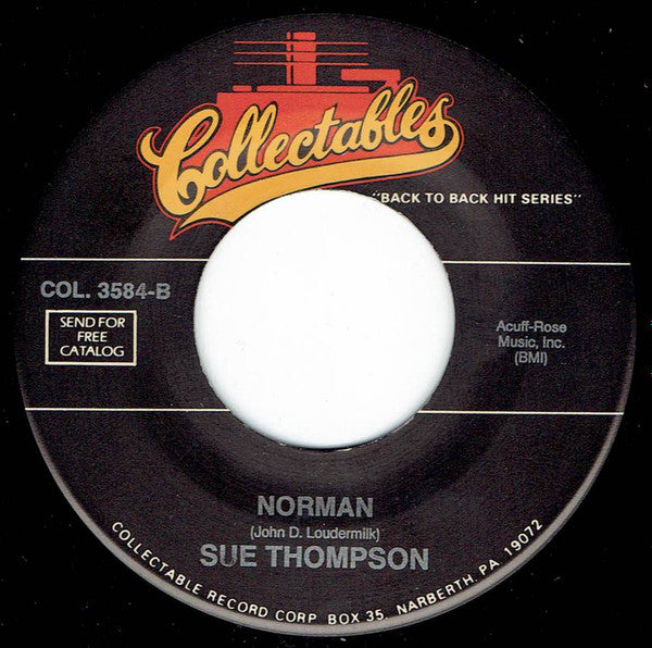 Sue Thompson - Paper Tiger Vinyl Singles Vinyl Very Good (VG) <br> Hoes Generic