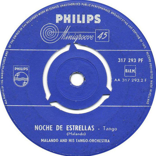 Malando And His Tango Orchestra - La Cumparsita Vinyl Singles Vinyl Zeer Goed / Hoesje Generic "VINYLSINGLES.NL"