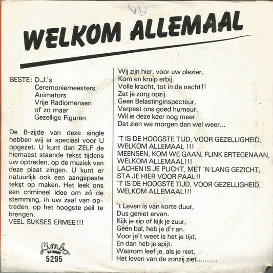 Jan Petat & De D.J.'s - Welkom Allemaal!!!