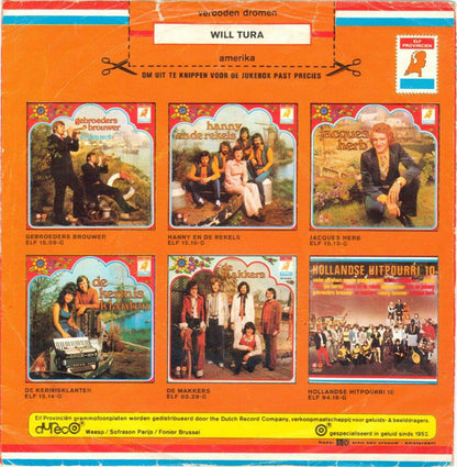 Will Tura - Verboden Dromen Vinyl Singles Vinyl Very Good (VG) <br> Hoes Good Plus (G+)