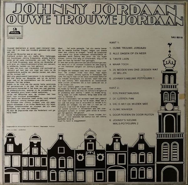 Johnny Jordaan - Ouwe Trouwe Jordaan (LP) Vinyl LP Vinyl Very Good (VG) <br> Hoes Good Plus (G+)