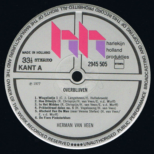 Herman van Veen - Overblijven (LP) Vinyl LP Dubbel Vinyl Very Good (VG) <br> Hoes Good Plus (G+)