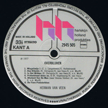 Herman van Veen - Overblijven (LP) Vinyl LP Dubbel Vinyl Very Good (VG) <br> Hoes Good Plus (G+)
