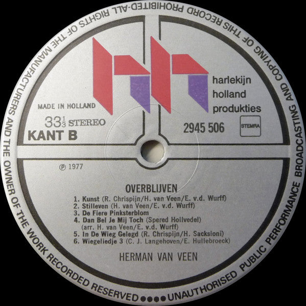 Herman van Veen - Overblijven (LP) Vinyl LP Dubbel Vinyl Very Good (VG) <br> Hoes Good Plus (G+)