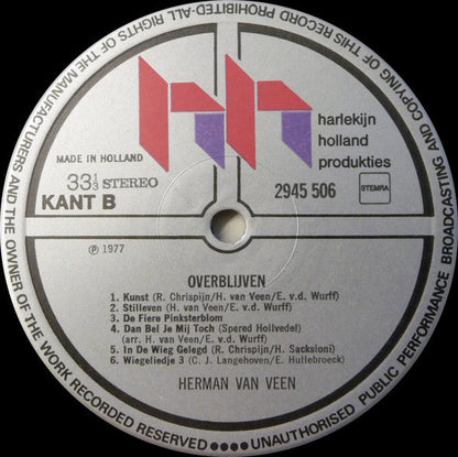 Herman van Veen - Overblijven (LP) Vinyl LP Dubbel Vinyl Very Good (VG) <br> Hoes Good Plus (G+)