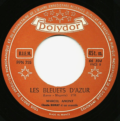 Marcel Amont - Bleu, Blanc, Blond Vinyl Singles Vinyl Very Good (VG) <br> Hoes Generic