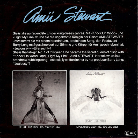 Amii Stewart - Jealousy (B-Keus) Vinyl Singles Vinyl (G+) / Hoes (G) Tekst "VINYLSINGLES.NL"