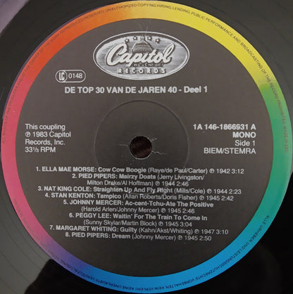 Various - Top 30 Van De Jaren 40 (LP) Vinyl LP Dubbel Vinyl Very Good (VG) <br> Hoes Good Plus (G+)