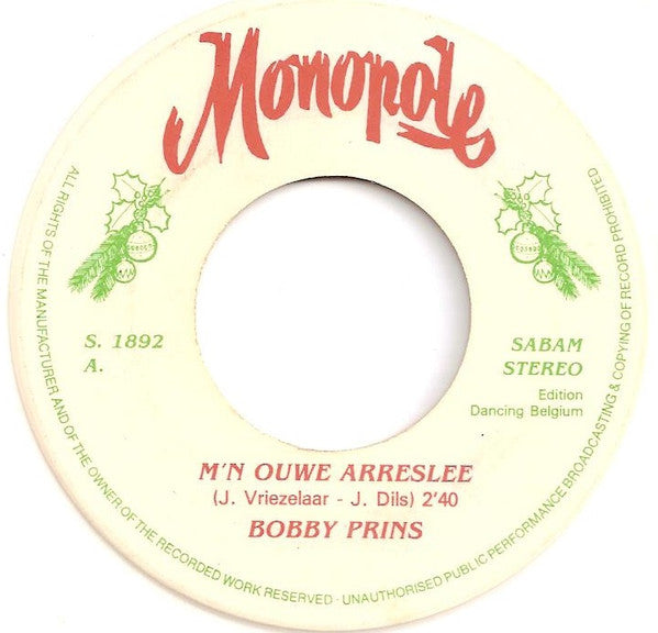 Bobby Prins - M'n Ouwe Arreslee 19192 Vinyl Singles Goede Staat