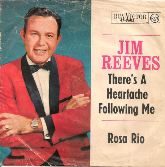 Jim Reeves – There's A Heartache Following Me Vinyl Singles Vinyl Zeer Goed / Hoesje Goed "VINYLSINGLES.NL"