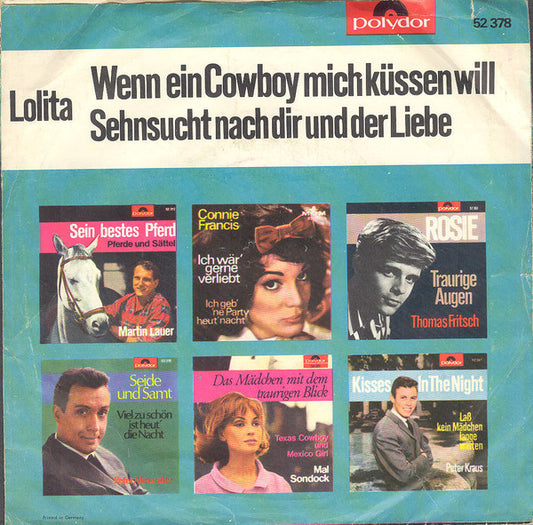 Lolita - Wenn Ein Cowboy Mich Küssen Will Vinyl Singles Vinyl Zeer Goed / Hoesje Goed "VINYLSINGLES.NL"