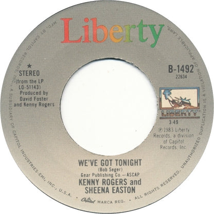 Kenny Rogers - We've Got Tonight Vinyl Singles Vinyl (VG) <br> Hoes Generic