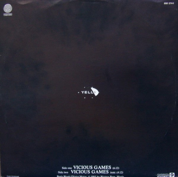 Yello - Vicious Games (Maxi-Single) Maxi-Singles Vinyl Very Good (VG) <br> Hoes Good Plus (G+)