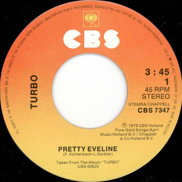 Turbo - Pretty Eveline 38729 Vinyl Singles Goede Staat