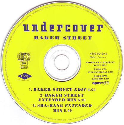 Undercover - Baker Street (CD) Compact Disc Single Goede Staat