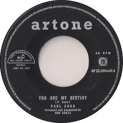 Paul Anka - You Are My Destiny Vinyl Singles Vinyl Goed / Hoes Generic