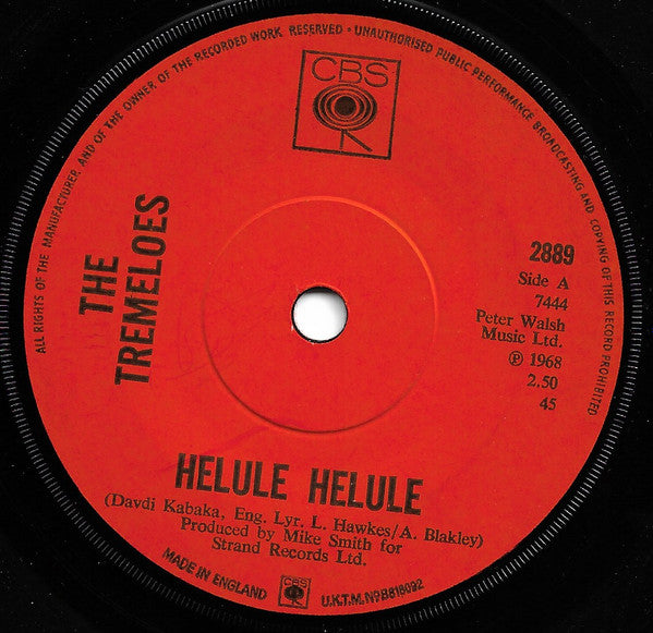 Tremeloes - Helule Helule Vinyl Singles Vinyl Goed / Hoes Generic