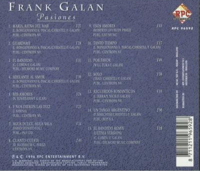 Frank Galan - Pasiones (CD) Compact Disc Goede Staat "VINYLSINGLES.NL"