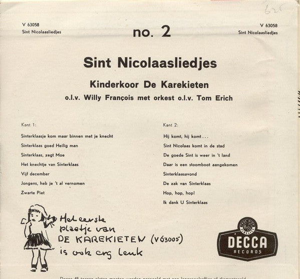Kinderkoor De Karekieten - Sint Nicolaasliedjes 2 (B-Keus)