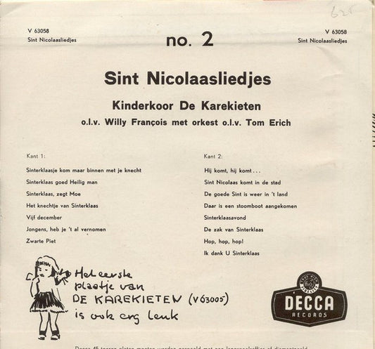 Kinderkoor De Karekieten - Sint Nicolaasliedjes 2 (B-Keus)